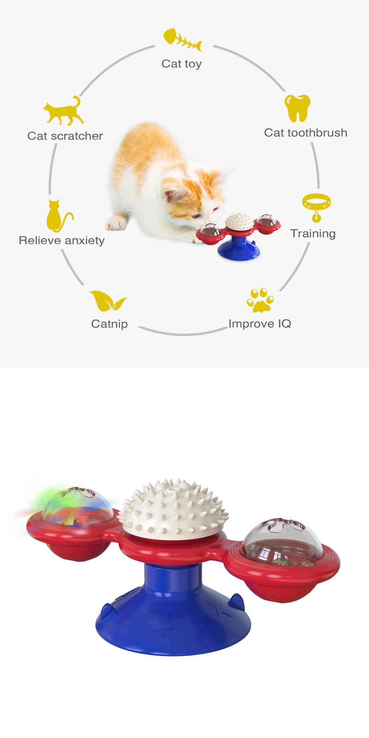 Windmill Cat Toy Interactive Pet Toys for Cats Puzzle Cat Game Toy With Whirligig Turntable for Kitten Brush Teeth Pet Supplies Windmill Cat Toy Interactive Pet Toys for Cats Puzzle Cat Game Toy With Whirligig Turntable for Kitten Brush Teeth Pet Supplies