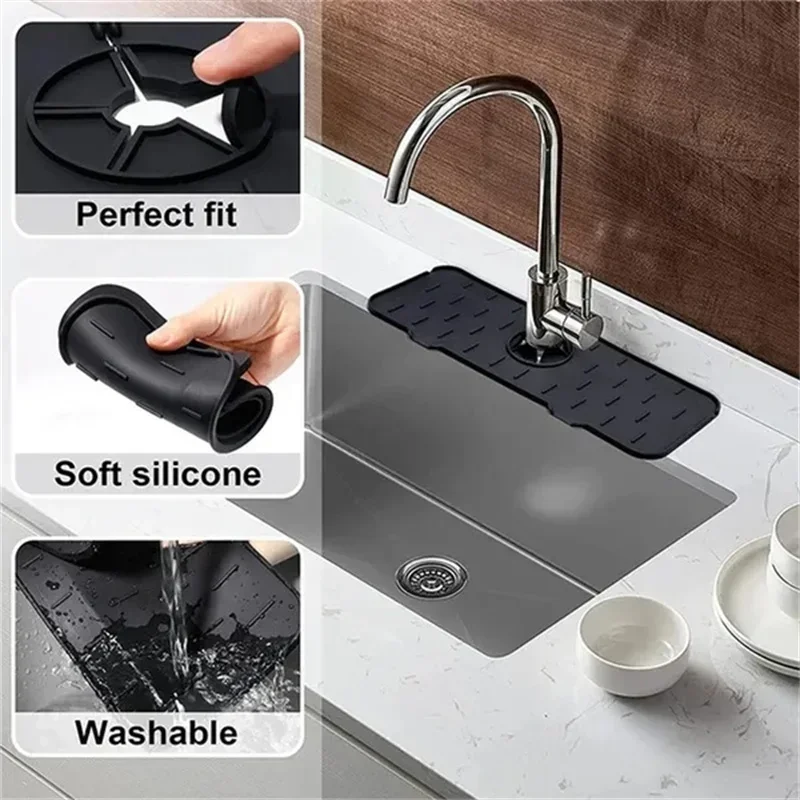 Kitchen Gadgets Silicone Faucet Absorbent Pad Shelf Sink Splash Catcher Countertop Protective Mat Bathroom Drain Mat Acceesories Kitchen Gadgets Silicone Faucet Absorbent Pad Shelf Sink Splash Catcher Countertop Protective Mat Bathroom Drain Mat Acceesories